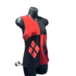 DC Comics Harley Quinn Red and Black hooded Tank Top